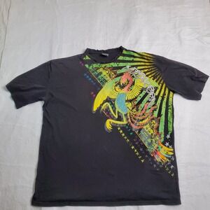 Miskeen Originals Mens T-Shirt Black Graphic Phoenix Dragon Y2K 4XL